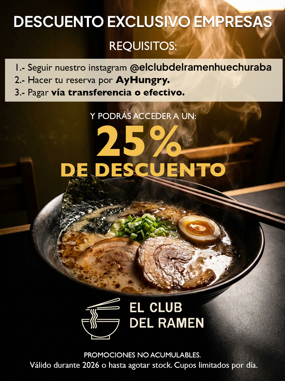 El Club del Ramen - Descuento exclusivo empresas 25%